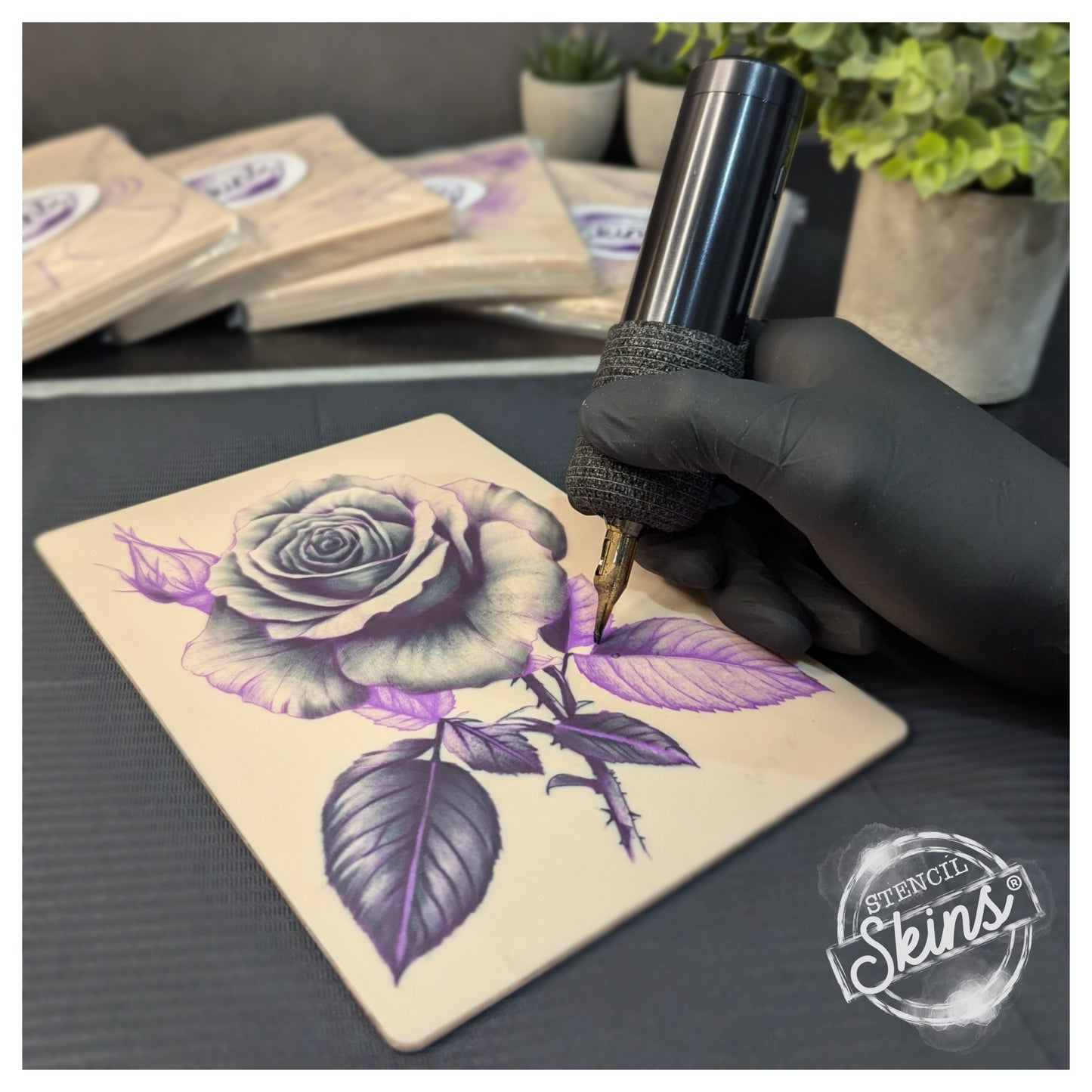 Stencil Skins® Pre-printed Realistic Rose Designs