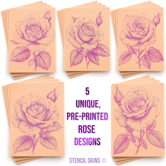 Stencil Skins® Pre-printed Realistic Rose Designs