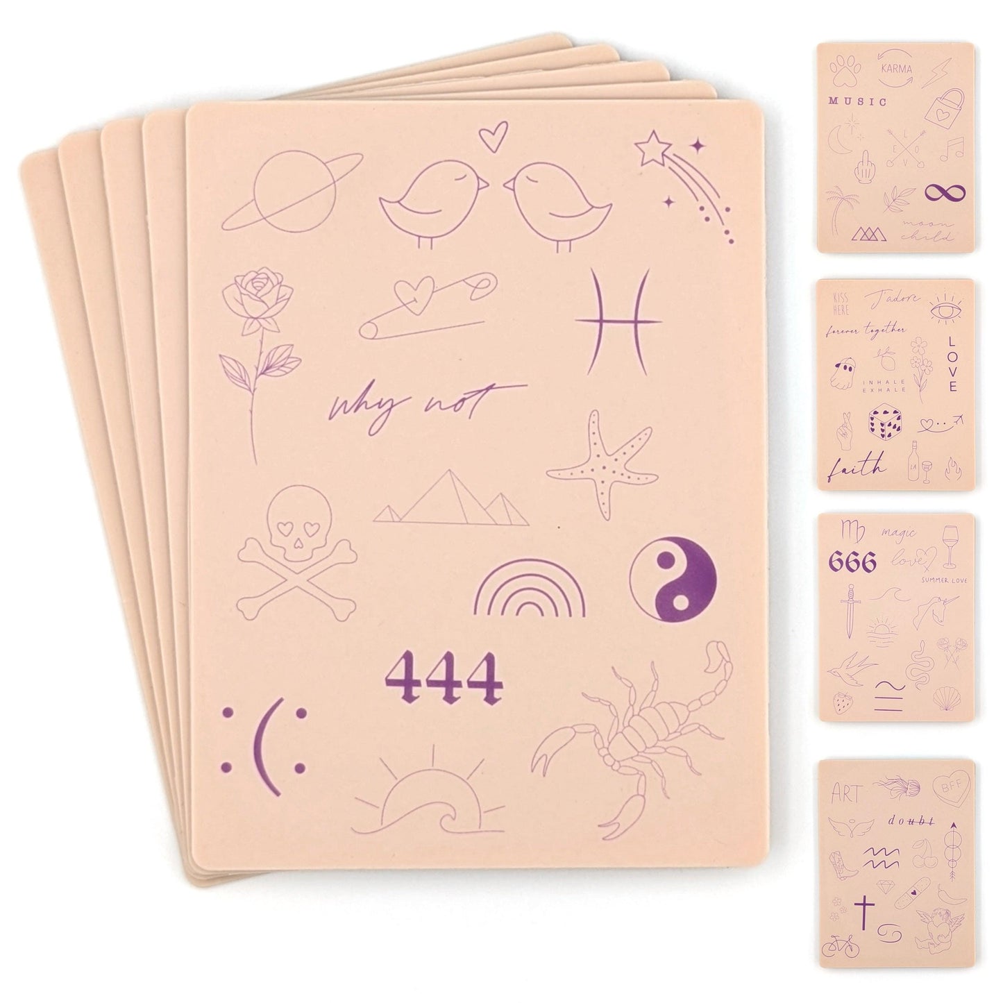 Stencil Skins® Pre-printed Tattoo Practice Skins with Stencils (Fineline)