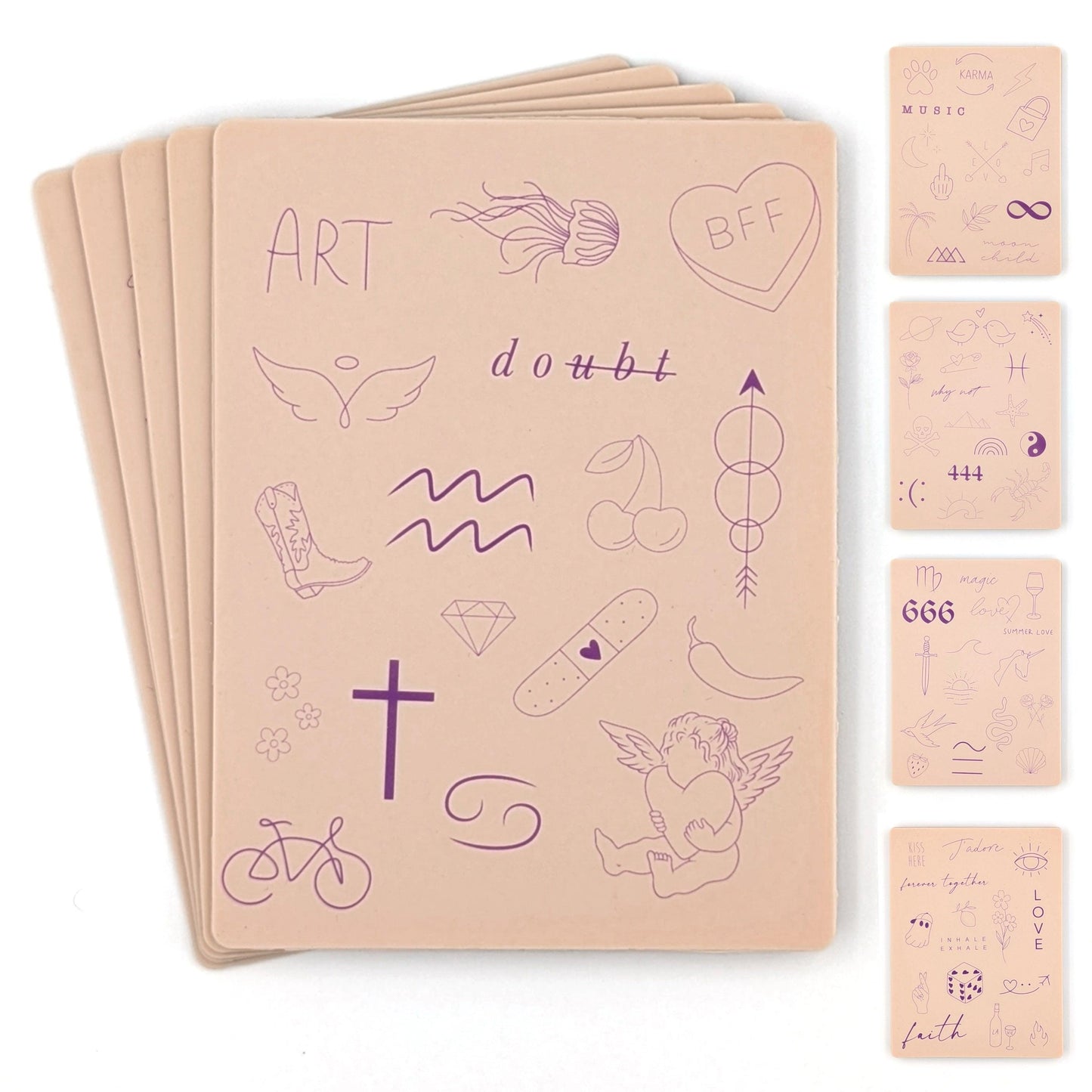Stencil Skins® Pre-printed Tattoo Practice Skins with Stencils (Fineline)