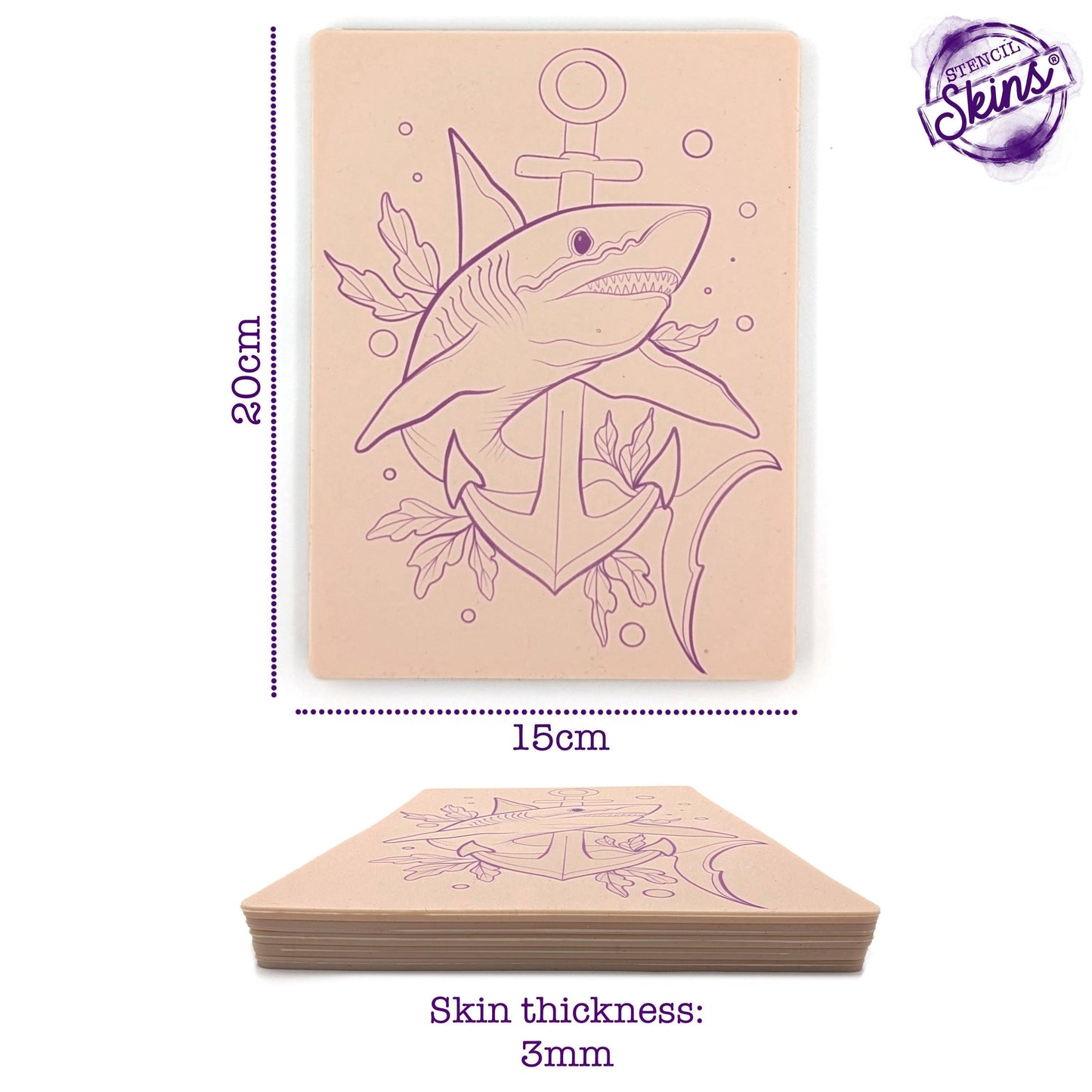 Stencil Skins® Pre-printed Tattoo Practice Skins with Stencils (Patchwork Set)