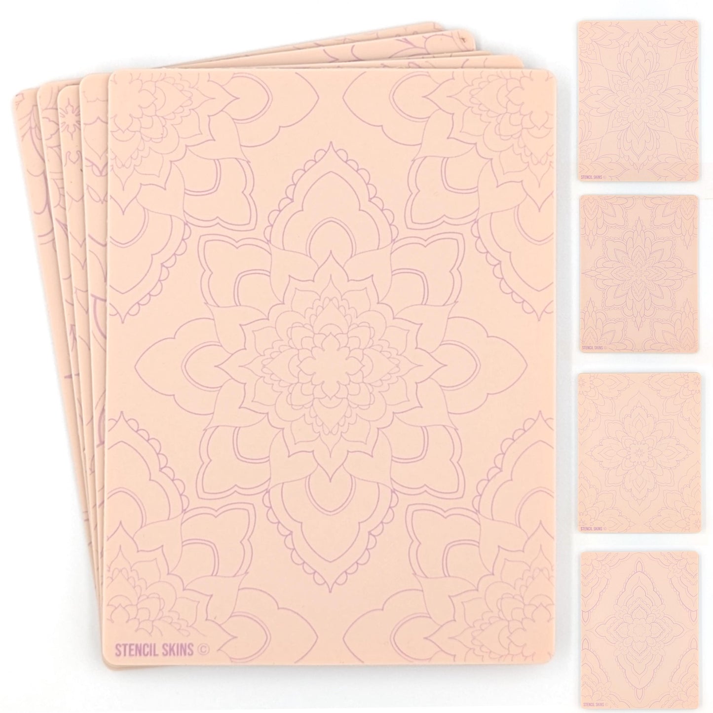 Stencil Skins® Pre-printed Tattoo Practice Skins with Stencils (Mandala Set)