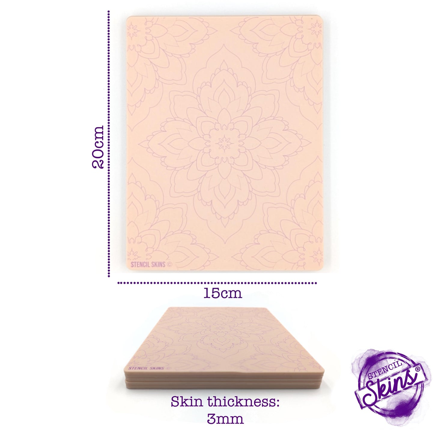Stencil Skins® Pre-printed Tattoo Practice Skins with Stencils (Mandala Set)