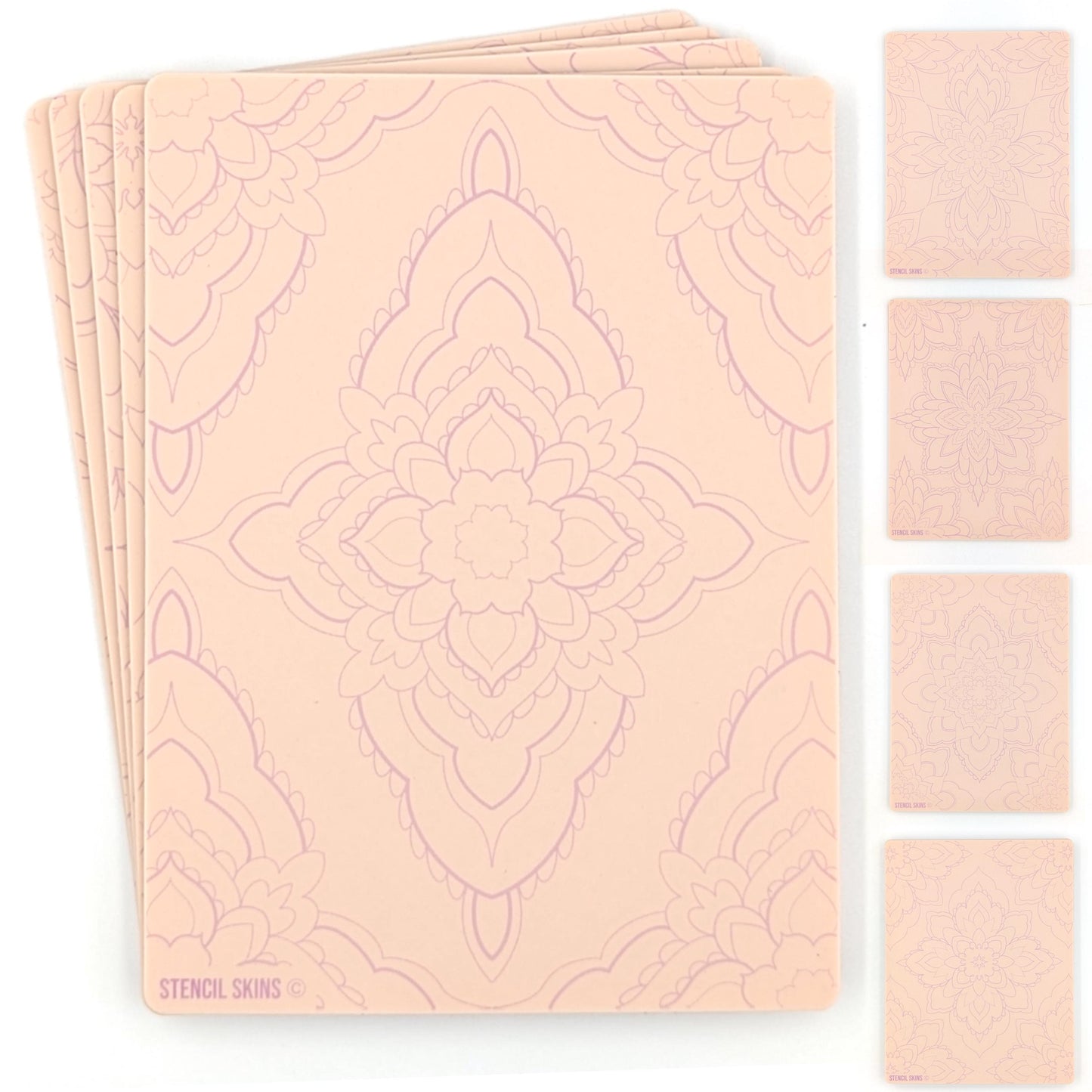 Stencil Skins® Pre-printed Tattoo Practice Skins with Stencils (Mandala Set)