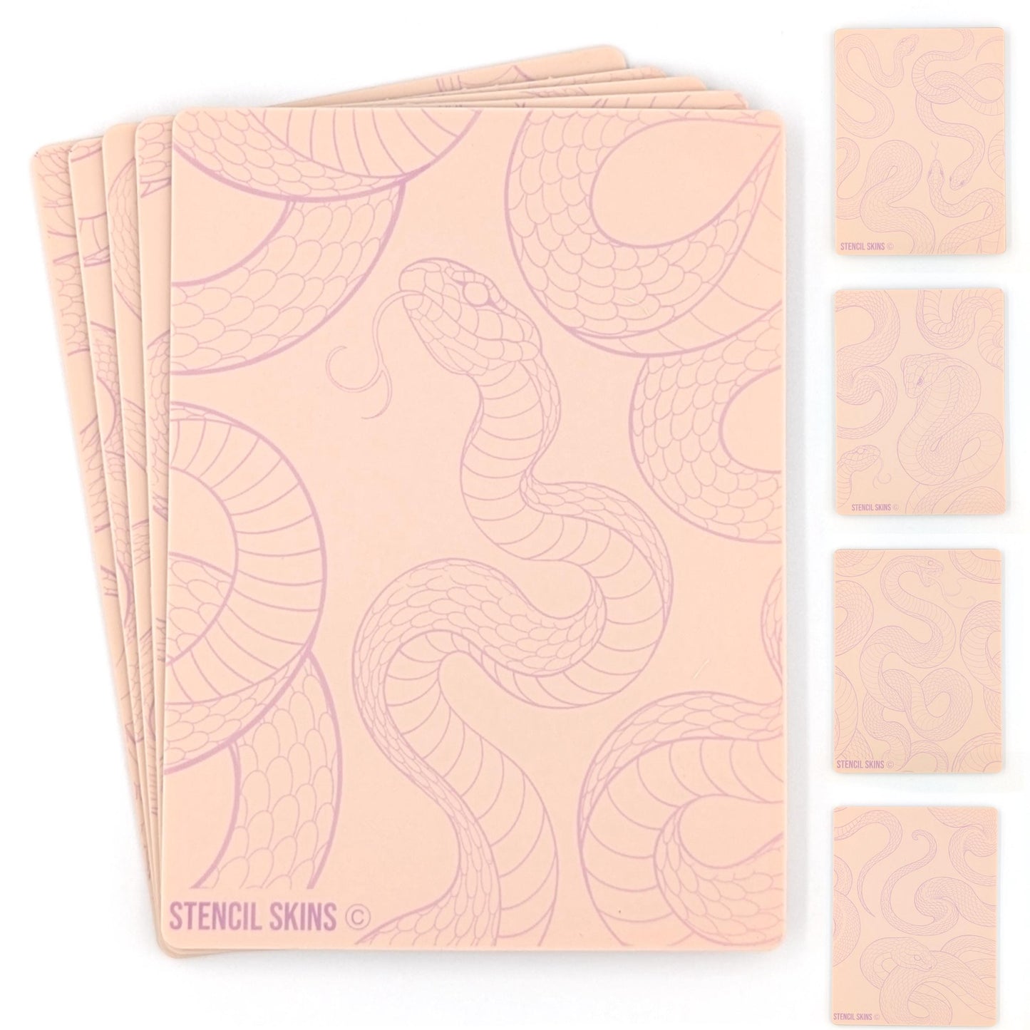 Stencil Skins® Pre-printed Tattoo Practice Skins with Stencils (Snake Set)