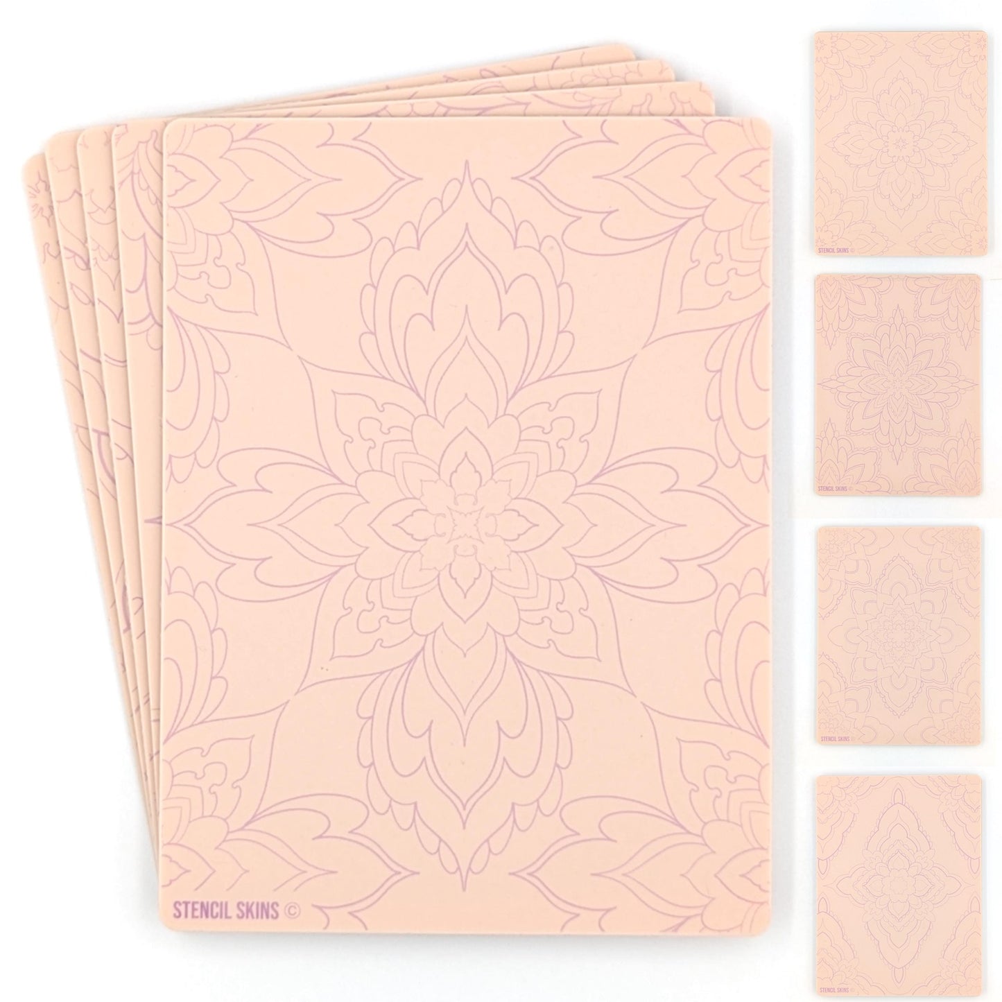 Stencil Skins® Pre-printed Tattoo Practice Skins with Stencils (Mandala Set)