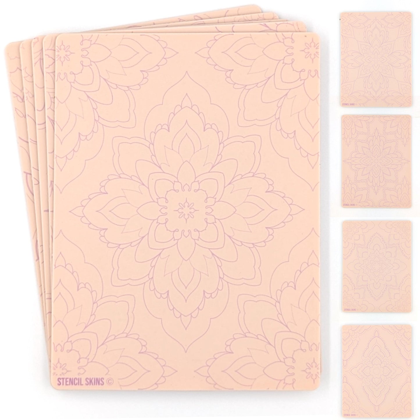 Stencil Skins® Pre-printed Tattoo Practice Skins with Stencils (Mandala Set)