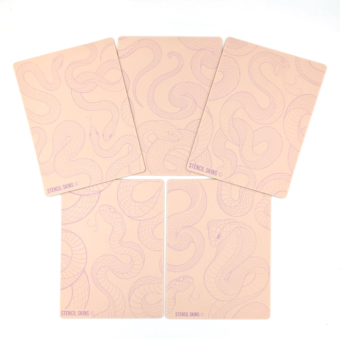 Stencil Skins® Pre-printed Tattoo Practice Skins with Stencils (Snake Set)