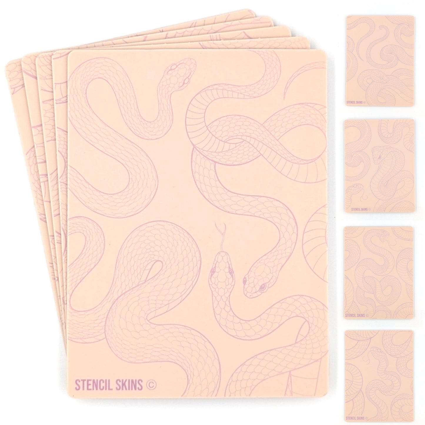 Stencil Skins® Pre-printed Tattoo Practice Skins with Stencils (Snake Set)