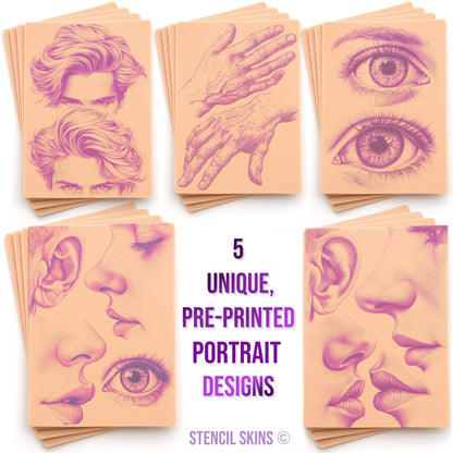 Stencil Skins® Pre-printed Portrait Designs