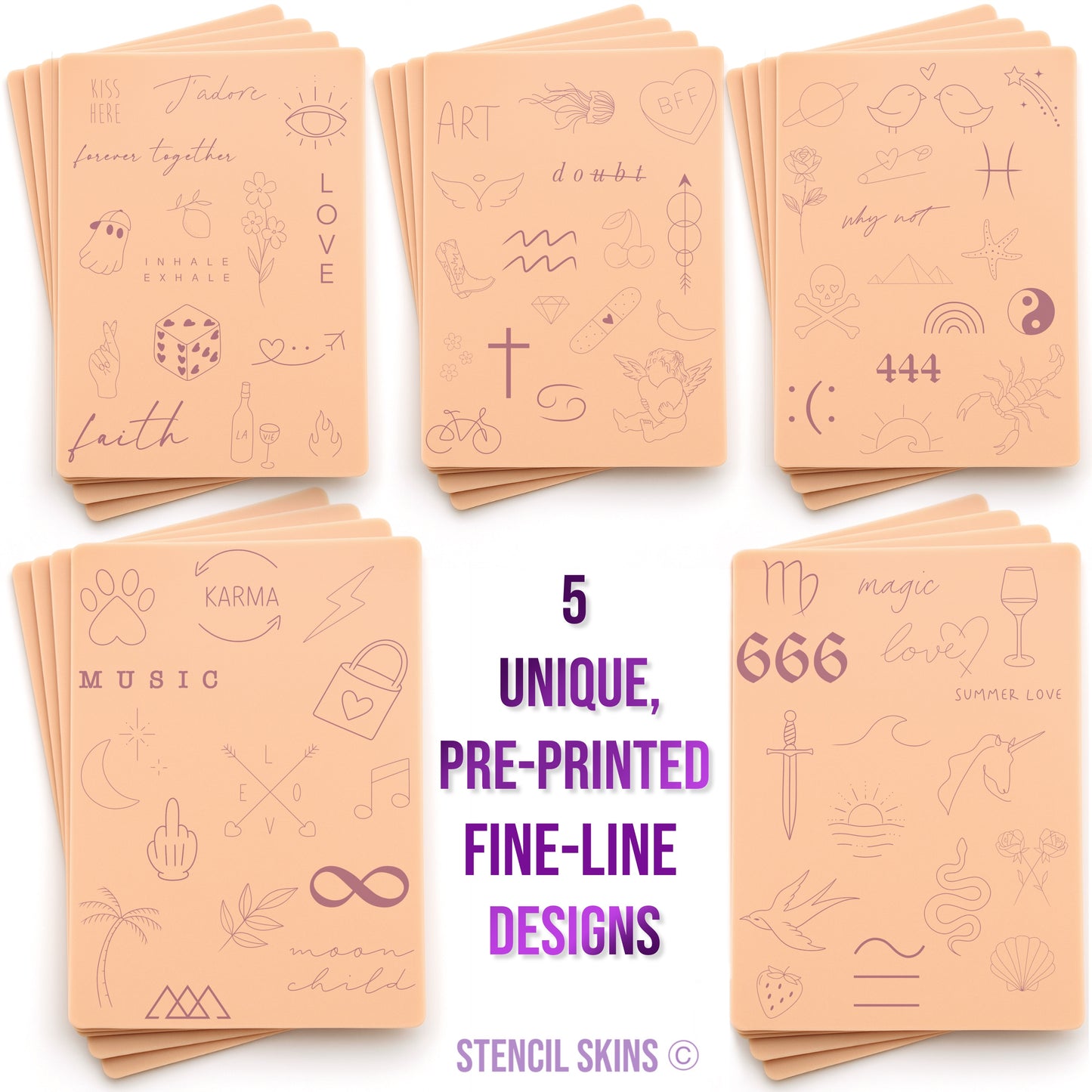 Stencil Skins® Pre-printed Fineline Designs