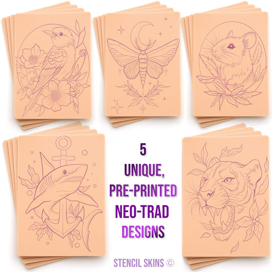 Stencil Skins® Pre-printed Neo Traditional Designs