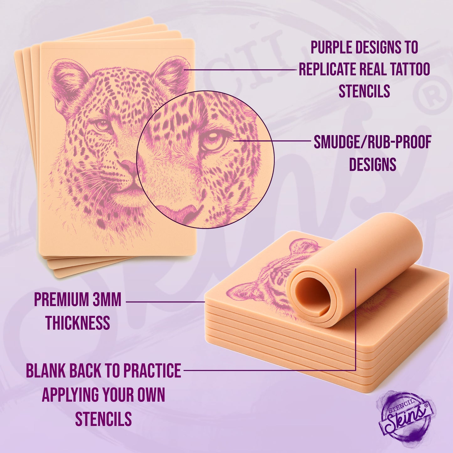 Stencil Skins® Pre-printed Realistic Big Cat Designs