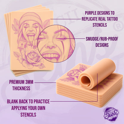 Stencil Skins® Pre-printed Chicano Designs