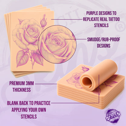 Stencil Skins® Pre-printed Realistic Rose Designs