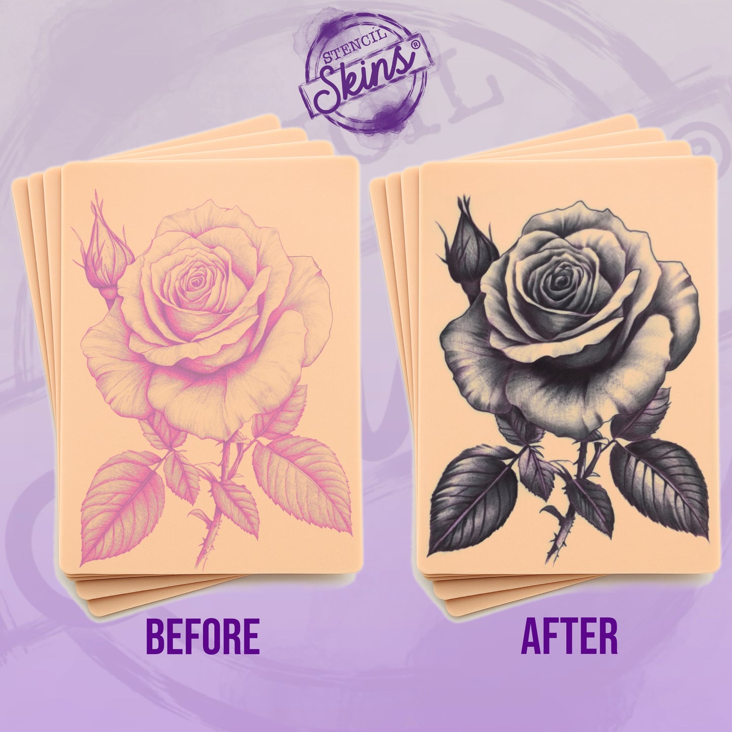 Stencil Skins® Pre-printed Realistic Rose Designs
