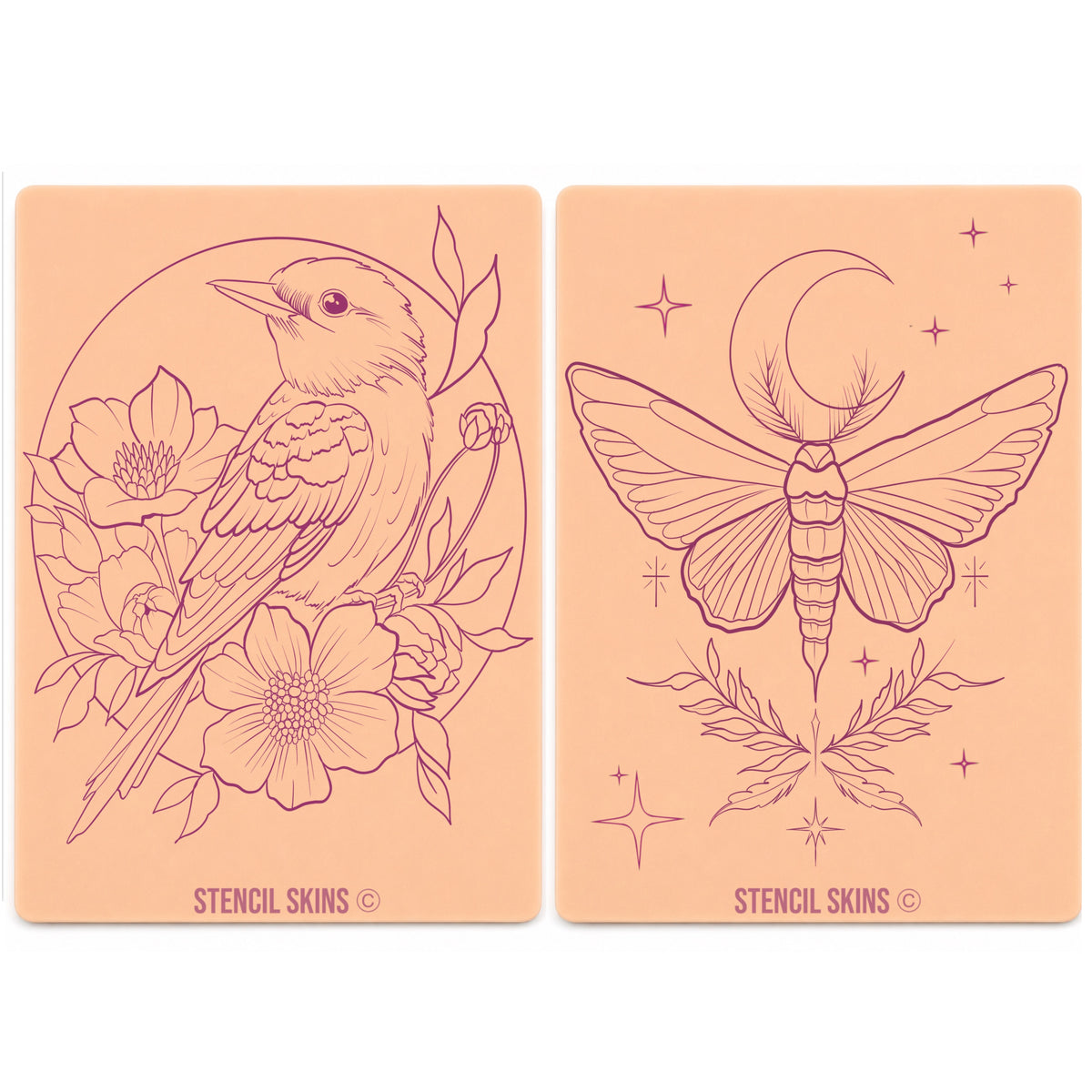 Stencil Skins® Pre-printed Neo-Traditional Designs – Set of 2