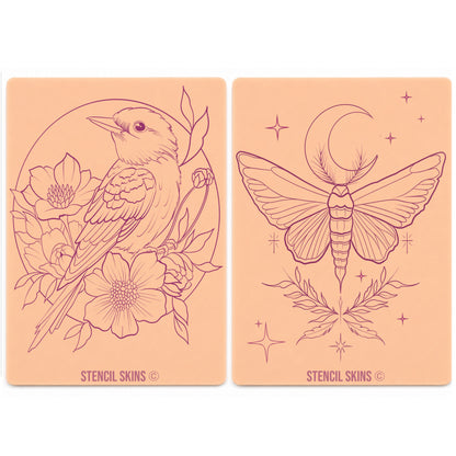 Stencil Skins® Pre-printed Neo-Traditional Designs – Set of 2