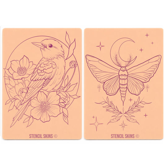 Stencil Skins® Pre-printed Neo-Traditional Designs – Set of 2