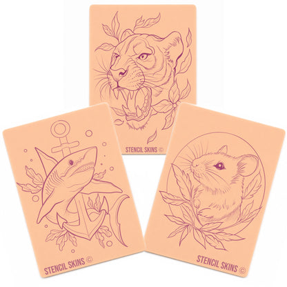 Stencil Skins® Pre-printed Neo Traditional Designs – Set of 3