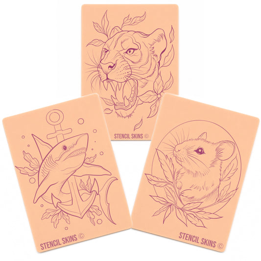 Stencil Skins® Pre-printed Neo Traditional Designs – Set of 3