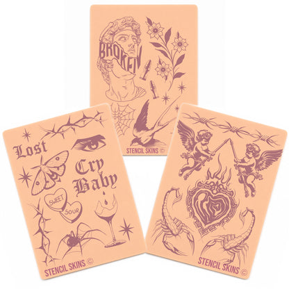 Stencil Skins® Pre-printed Patchwork Designs – Set of 3