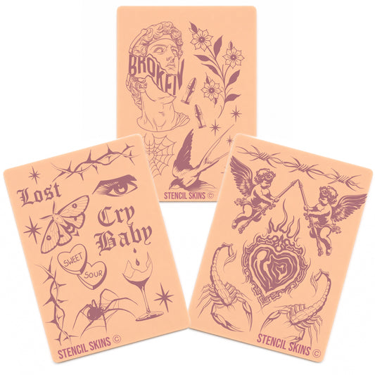 Stencil Skins® Pre-printed Patchwork Designs – Set of 3