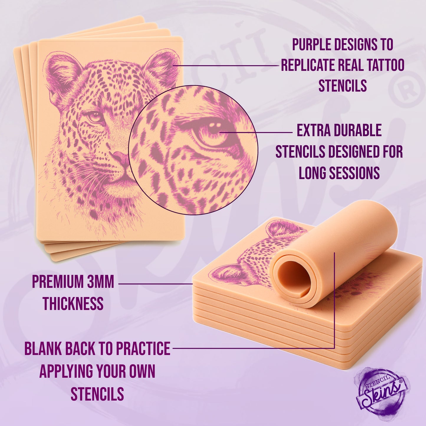 Stencil Skins® Pre-printed Realistic Big Cat Designs