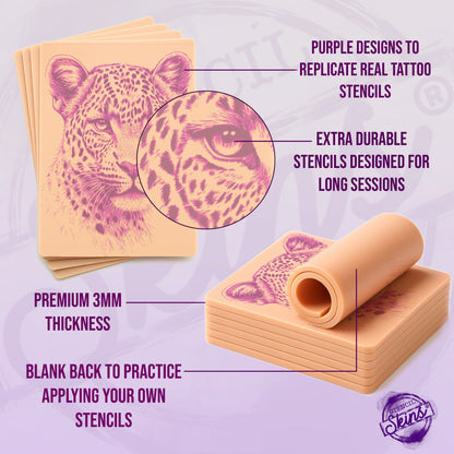 Stencil Skins® Pre-printed Realistic Big Cat Designs