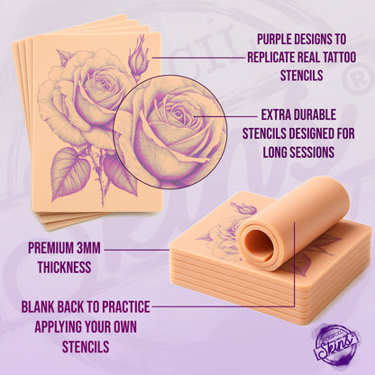 Stencil Skins® Pre-printed Realistic Rose Designs