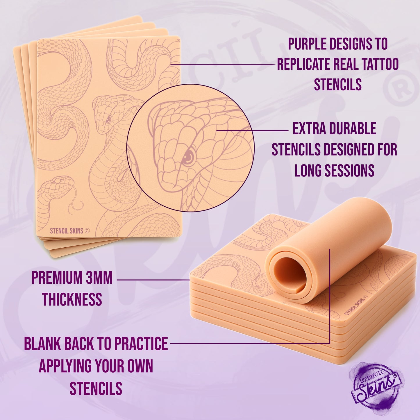Stencil Skins® Pre-printed Snake Designs