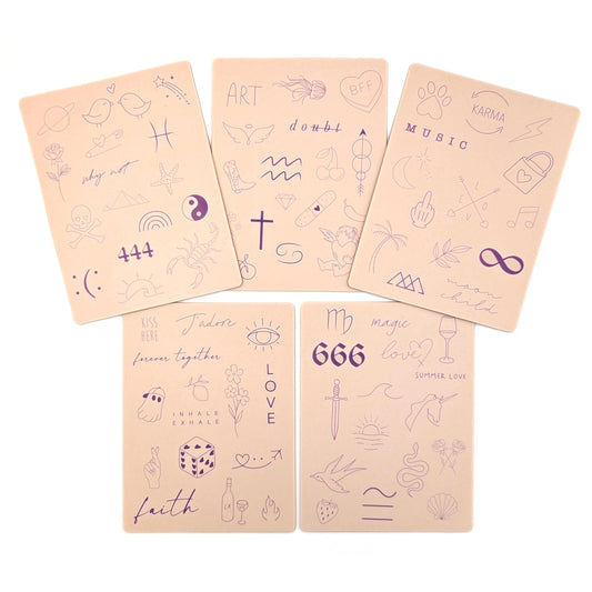 Stencil Skins® Pre-printed Tattoo Practice Skins with Stencils (Fineline)