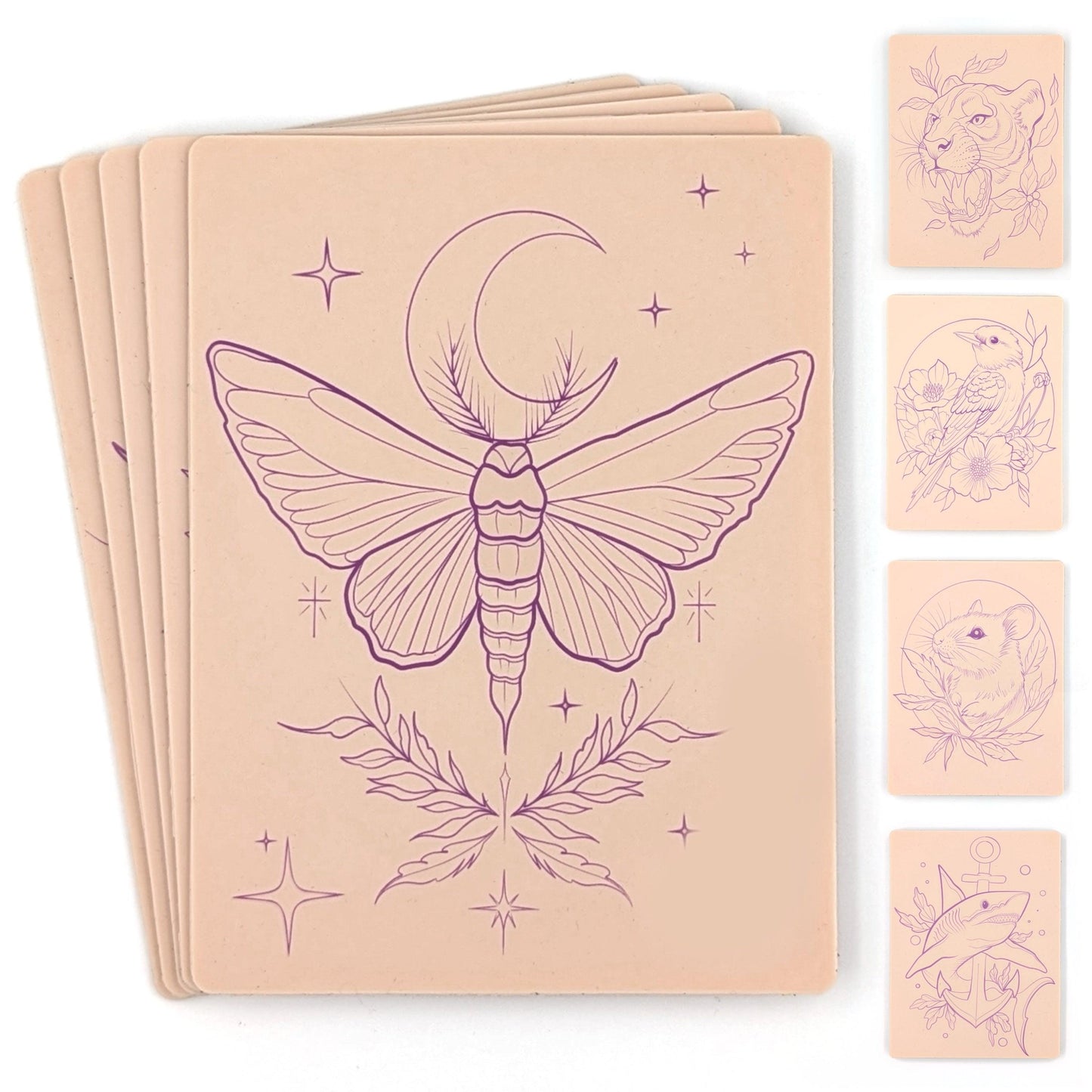 Stencil Skins® Pre-printed Tattoo Practice Skins with Stencils (Patchwork Set)