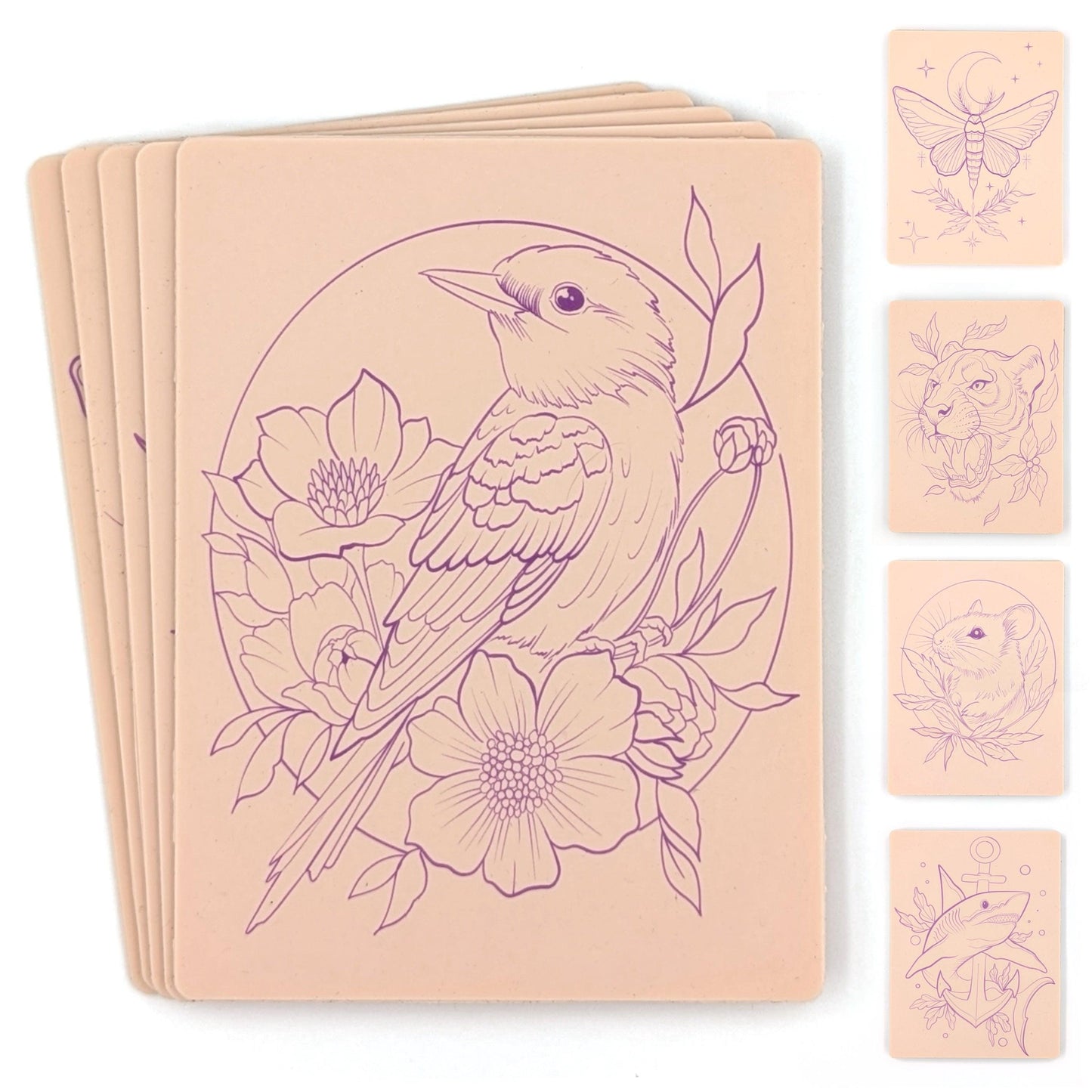 Stencil Skins® Pre-printed Tattoo Practice Skins with Stencils (Patchwork Set)
