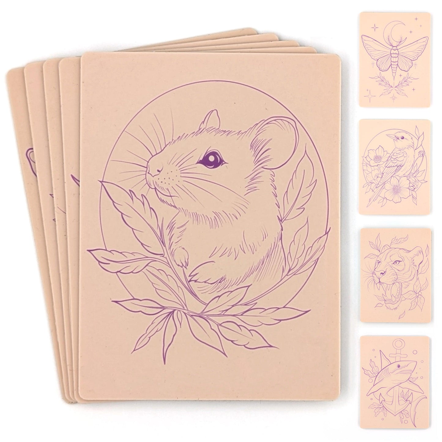 Stencil Skins® Pre-printed Tattoo Practice Skins with Stencils (Patchwork Set)