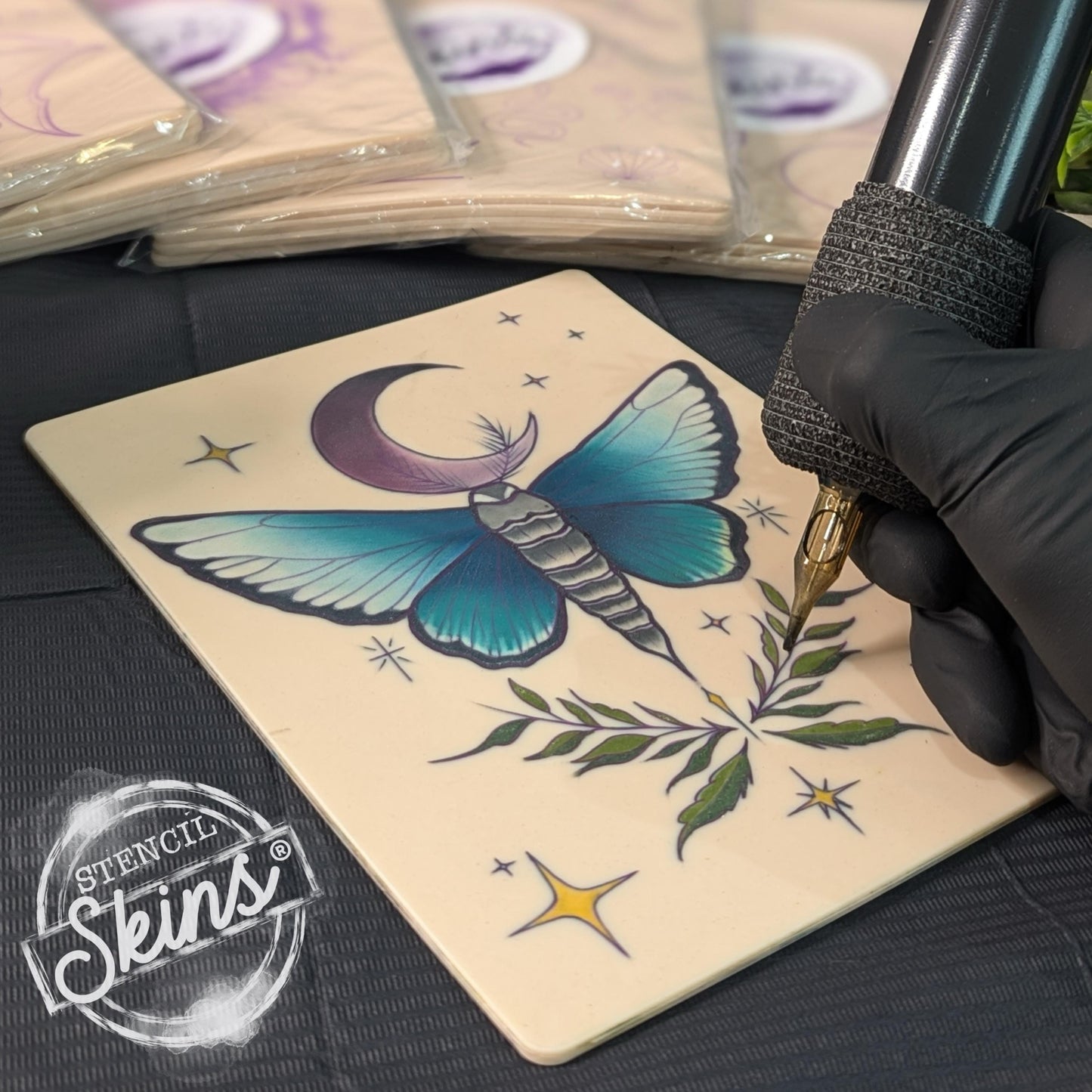Stencil Skins® Pre-printed Tattoo Practice Skins with Stencils (Patchwork Set)
