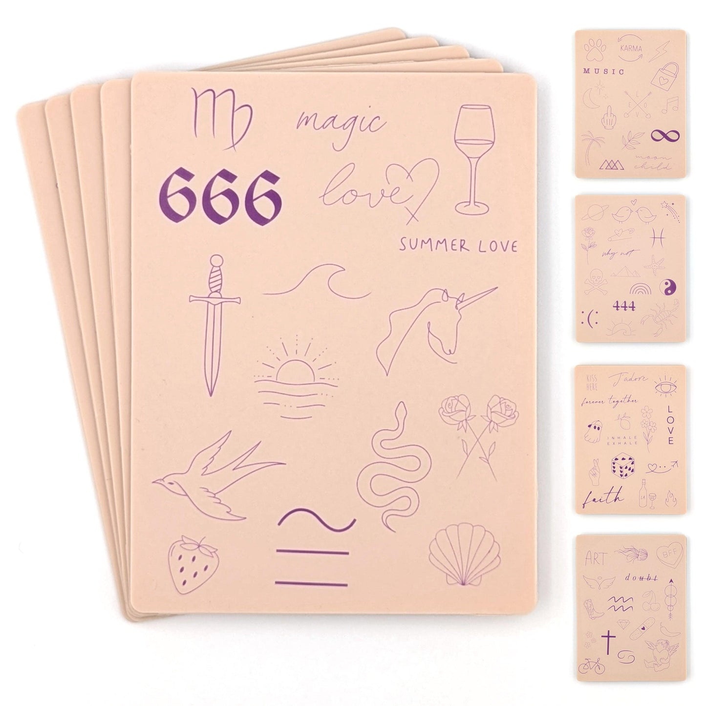 Stencil Skins® Pre-printed Tattoo Practice Skins with Stencils (Fineline)
