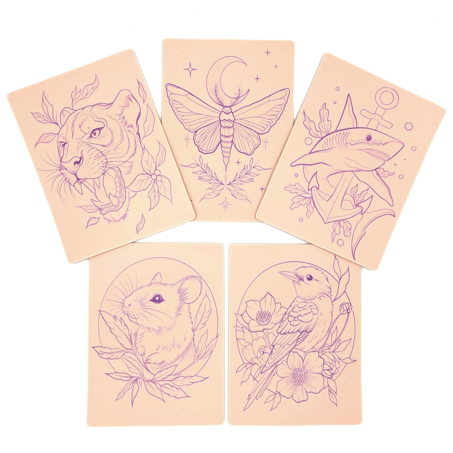 Stencil Skins® Pre-printed Tattoo Practice Skins with Stencils (Patchwork Set)