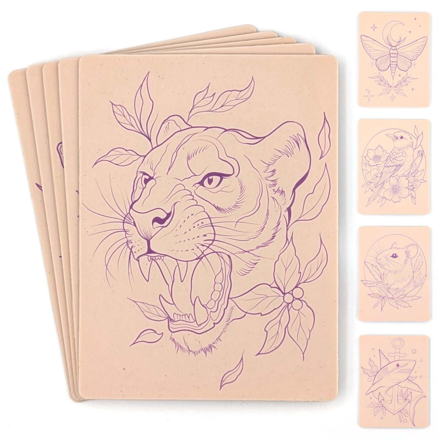 Stencil Skins® Pre-printed Tattoo Practice Skins with Stencils (Patchwork Set)