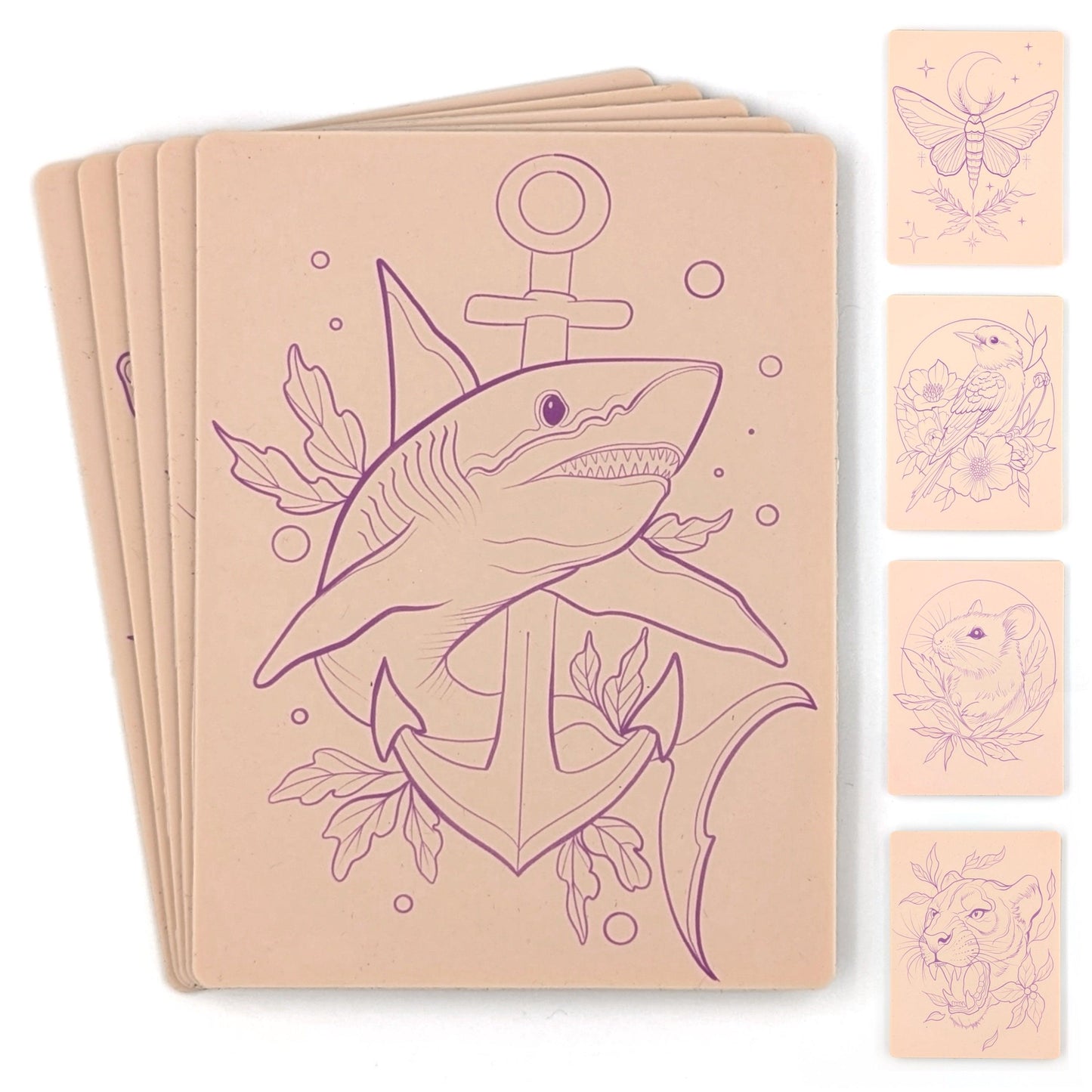 Stencil Skins® Pre-printed Tattoo Practice Skins with Stencils (Patchwork Set)