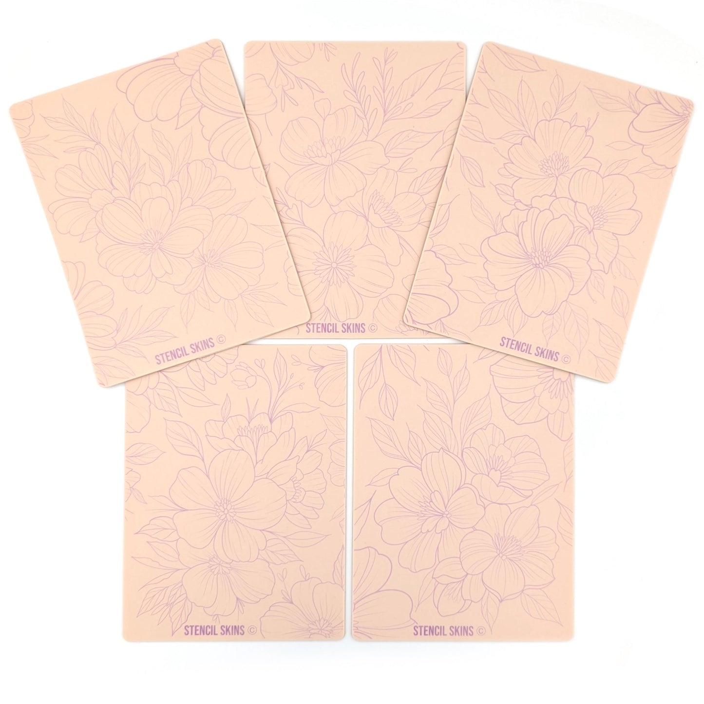 Stencil Skins® Pre-printed Tattoo Practice Skins with Stencils (Floral Set)