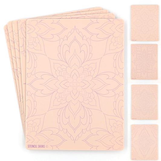 Stencil Skins® Pre-printed Tattoo Practice Skins with Stencils (Mandala Set)