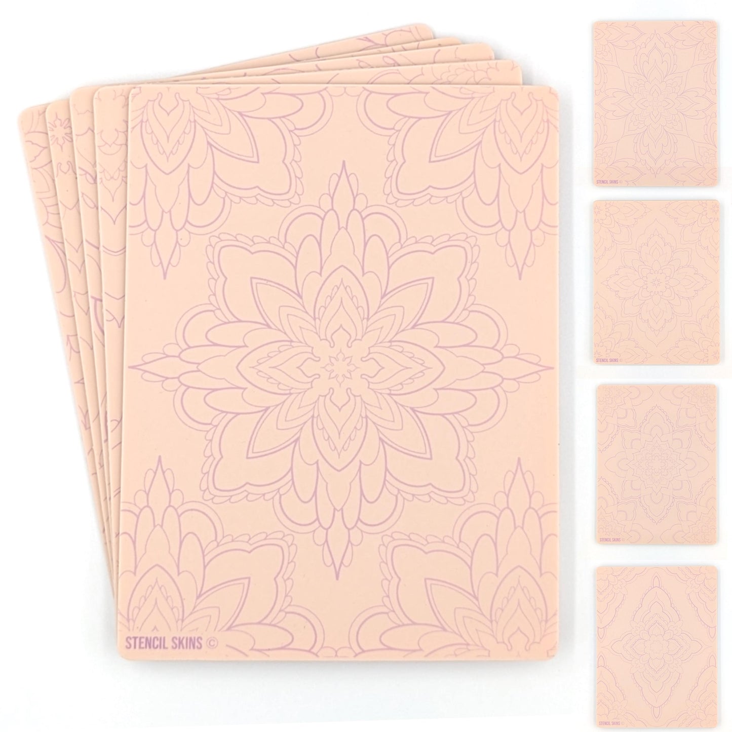 Stencil Skins® Pre-printed Tattoo Practice Skins with Stencils (Mandala Set)