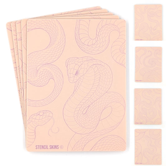Stencil Skins® Pre-printed Tattoo Practice Skins with Stencils (Snake Set)